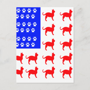 Cat + Paw Flag Postcard