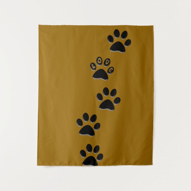 Cat Paw Footprints Tapestry  (Front)
