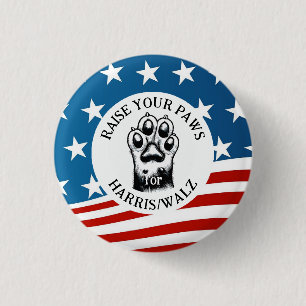 Cat Paw for Harris/Walz Design  Button