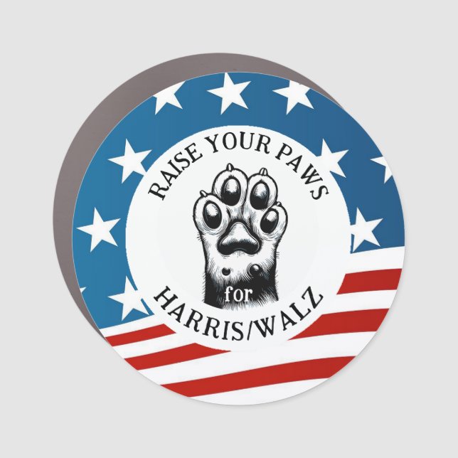Cat Paw for Harris/Walz Design  Car Magnet (Front)