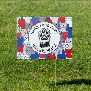 Cat Paw for Harris/Walz Design Yard Sign