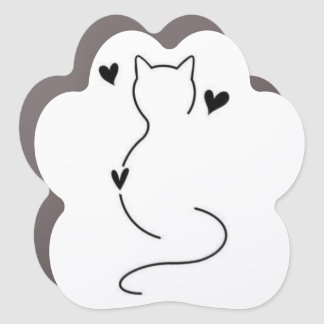 Cat Paw love Car Magnet