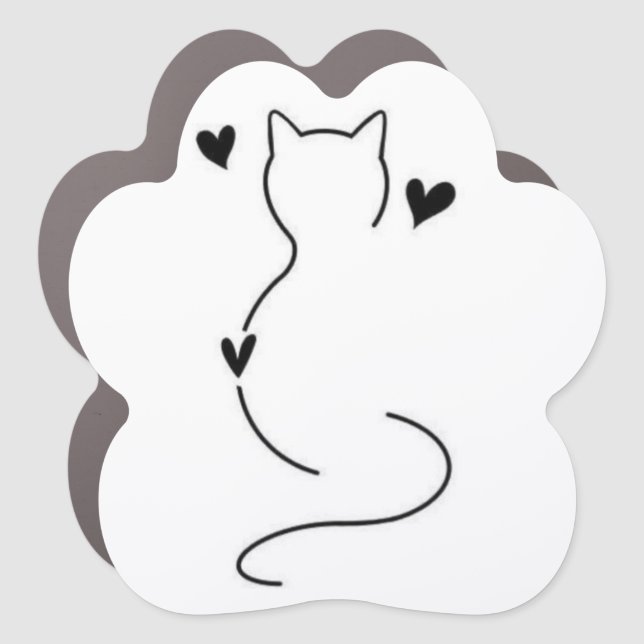 Cat Paw love Car Magnet (Front)