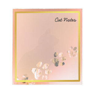 Cat Paw Personalize Orange Prints For Cat Lovers Notepad