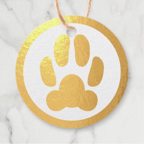 Cat Paw Pet Business Logo Foil Favor Tags