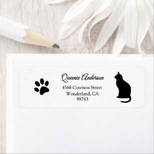 Cat Paw Print Address Labels, Return Address Label