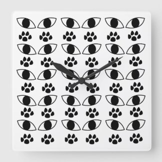 Cat Paw Print Black and White   