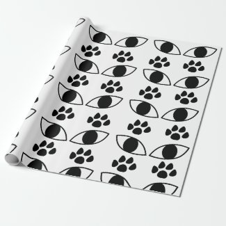 Cat Paw Print Black and White  