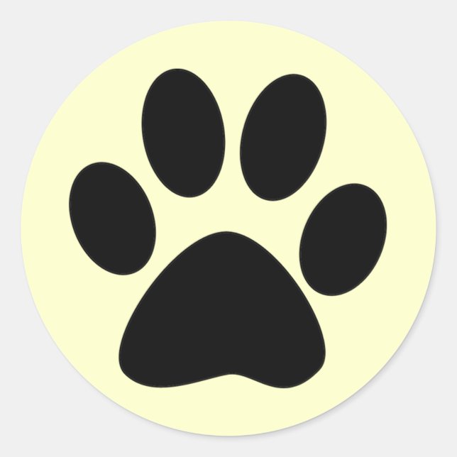 Cat Paw Print Classic Round Sticker (Front)
