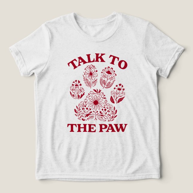 Cat Paw Print Funny Cat Meme Tri-Blend Shirt (Design Front)