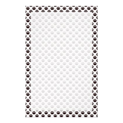 Cat Paw Print Pattern Stationery