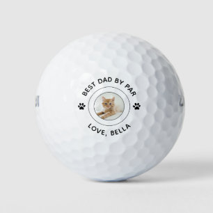 Cat Paw Print Photo Text Golf Pun Best Dad By Par Balls