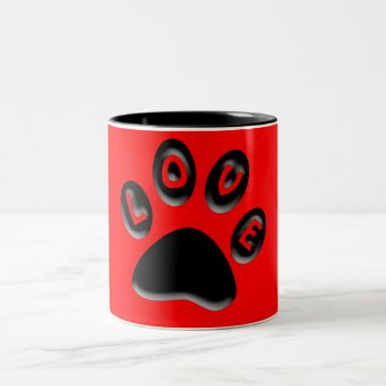 Cat Paw Print Two-tone Coffee Mug by FXtions at Zazzle