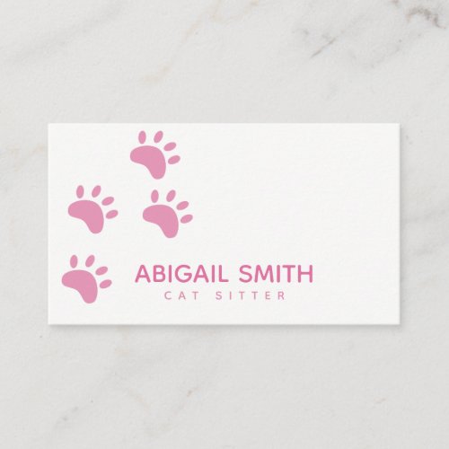 Cat Paw Prints _ Cat Sitter or Cat Groomer Business Card