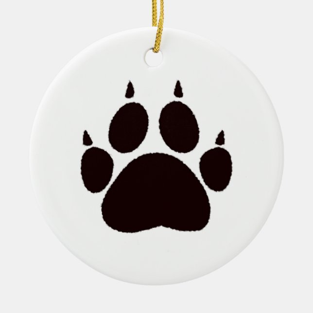 Cat Paw Prints Ceramic Ornament (Front)