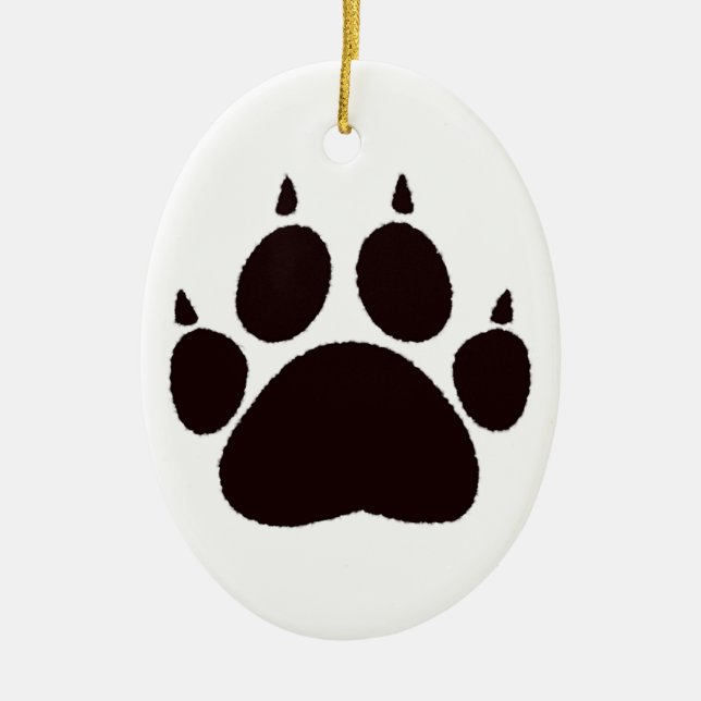 Cat Paw Prints Ceramic Ornament (Front)