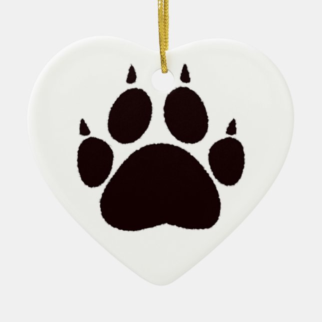 Cat Paw Prints Ceramic Ornament (Front)