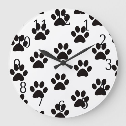 Cat Paw Prints Clock