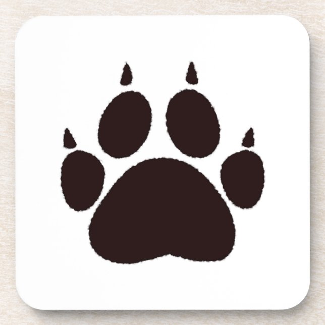 Cat Paw Prints Drink Coaster (Front)