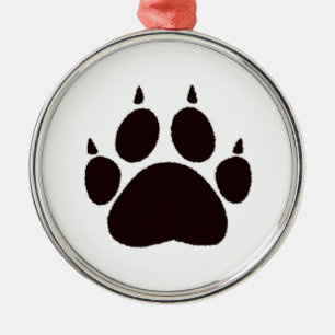 Cat Paw Prints Metal Ornament