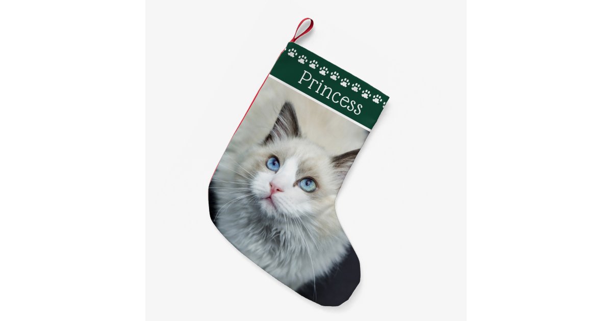 Cat Paw Prints Name Green Small Christmas Stocking Zazzle Com Hello, here is a christmas tree very easy to print. zazzle