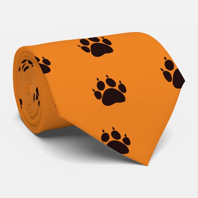 Cat Paw Prints Neck Tie (Rolled)