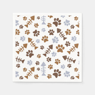 Cat Paw Prints Pattern Napkins