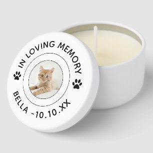 Cat Paw Prints Pet Loss Memorial In Loving Memory Mini Candle Favors
