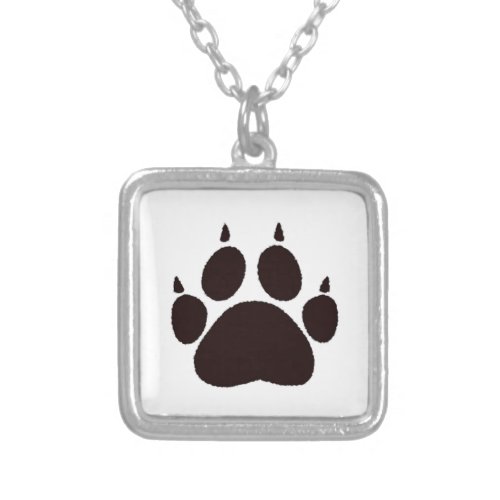 Cat Paw Prints Silver Plated Necklace