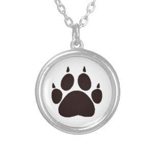 Cat Paw Prints Silver Plated Necklace