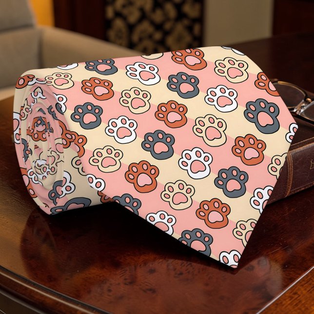 Cat Paw Retro Custom Tie (Creator Uploaded)