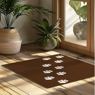 Cat Paw Trace Pattern Customizable Doormat