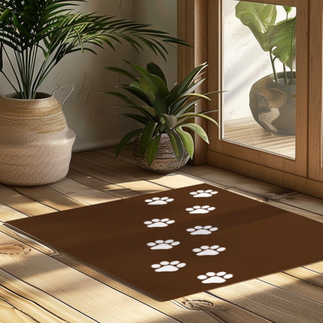 Cat Paw Trace Pattern Customizable Doormat (Creator Uploaded)