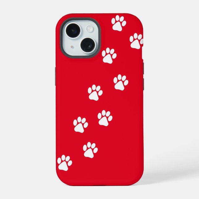 Cat Paw Trace Pattern Customizable Iphone Case (Back)