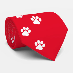Cat Paw Trace Pattern Customizable Neck Tie