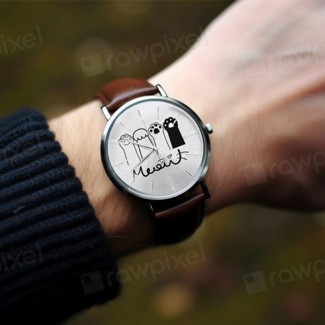 Cat Paw Watch Cute Meow Design for Cat Lovers (Creator Uploaded)