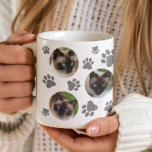Cat Pawprint 8 Photo Collage Coffee Mug<br><div class="desc">Cat Gray Pawprint 8 Photo Collage Coffee Mug. Personalize this custom pet design with up to 8 photos of your cat.</div>