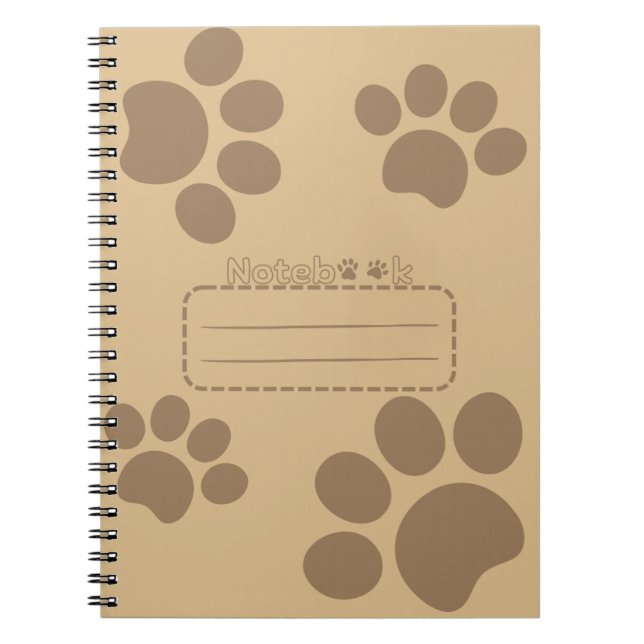 Cat paws brown journal notebook (Front)