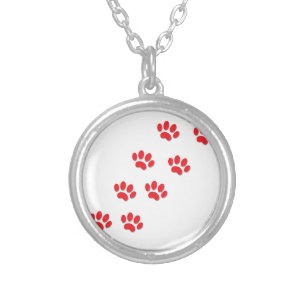 Cat Paws Feet Silver Plated Necklace