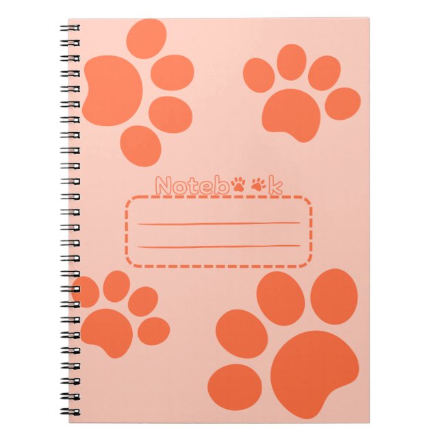 Cat paws orange journal notebook (Front)