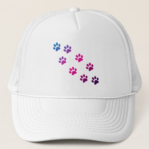 Cat Paws Pink Purple Blue Trucker Hat