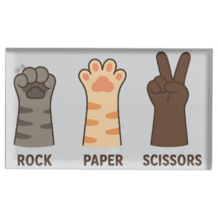Cat Paws Rock Paper Scissors Place Card Holder