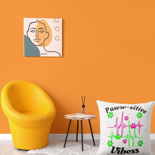 Cat Paws Vibes Cuddles On Cute Modern Funny White Throw Pillow (Creator Uploaded)