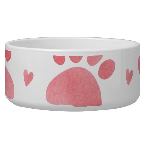 Cat Paws Watercolor Pattern Bowl