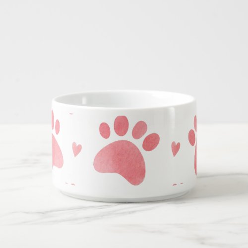 Cat Paws Watercolor Pattern Bowl