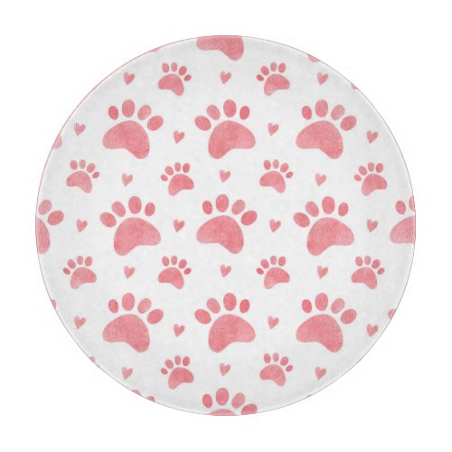 Cat Paws Watercolor Pattern Cutting Board