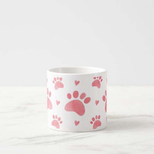 Cat Paws Watercolor Pattern Espresso Cup