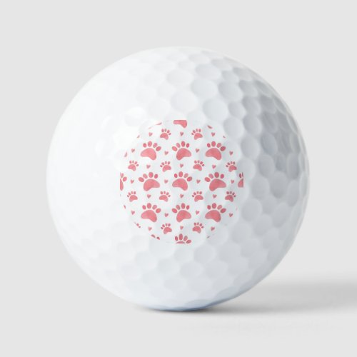 Cat Paws Watercolor Pattern Golf Balls