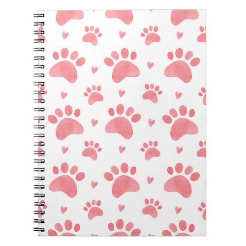 Cat Paws Watercolor Pattern Notebook