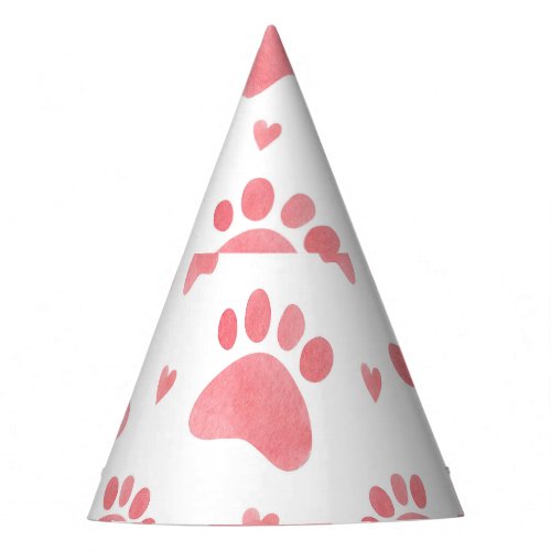 Cat Paws Watercolor Pattern Party Hat